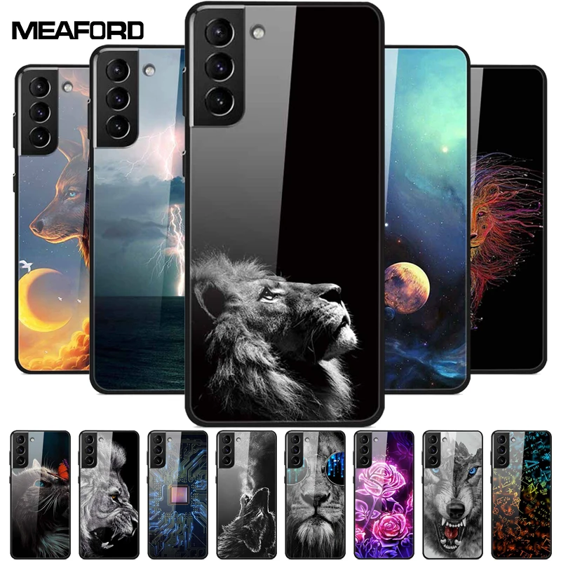 Per Samsung S22 5G Custodia S22 + S22Cover Posteriore Rigida In Vetro Temperato Ultra Per Samsung S22 Ultra 5G Custodia Per Telefono Funda Capa S22Plu