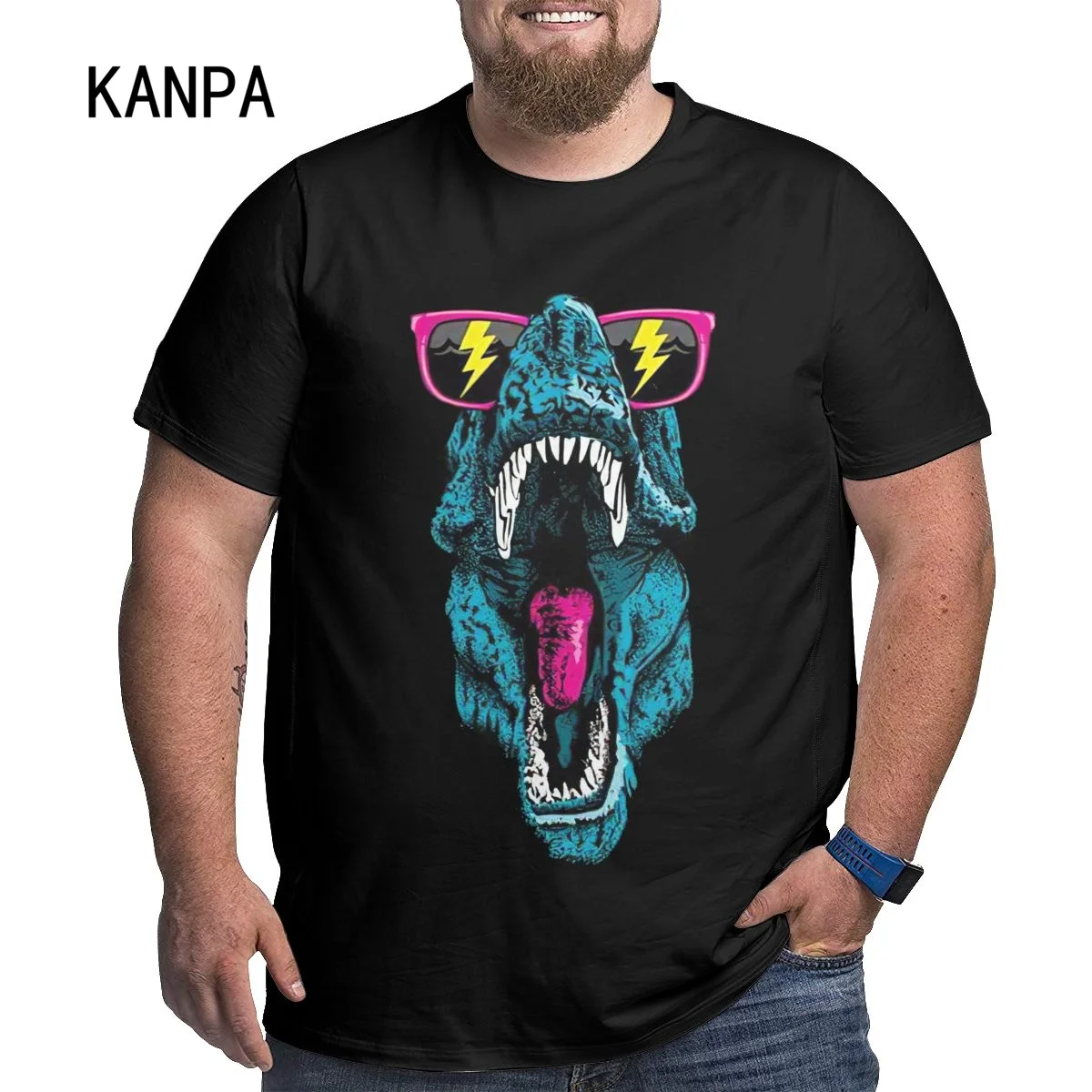 Tyrannosaurus Rex Occhiali Oversize Fitness Cotton Homme Sleeve Spring Fashion Print Men Tees Top Casual T Shirt New 6Xl 5Xl