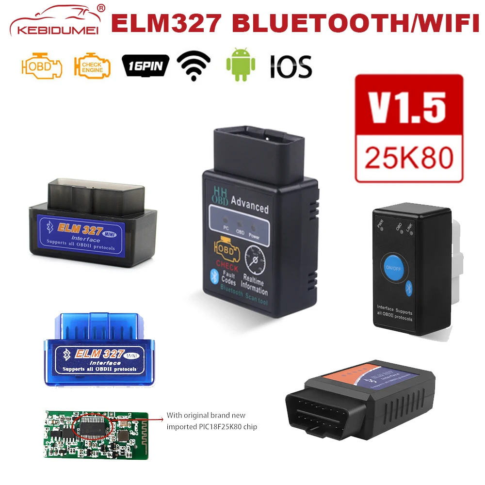 Obd2 Elm327 Bluetooth V2.1 Obdii Elm 327 Wifi V1.5 Hh Obd Elm327 Bluetooth V2.1/2.1 Obd 2/Ii Strumento Diagnostico Scanner Di Codici Automatici