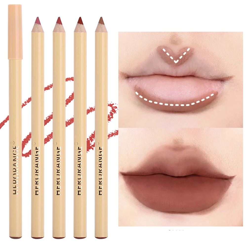 Matte Smooth Lip Liner Pen Makeup Waterproof Lasting Contouring 3D Lips Lip Stick Pencil Nude Pink Red Lip Tint Lips Cosmetics