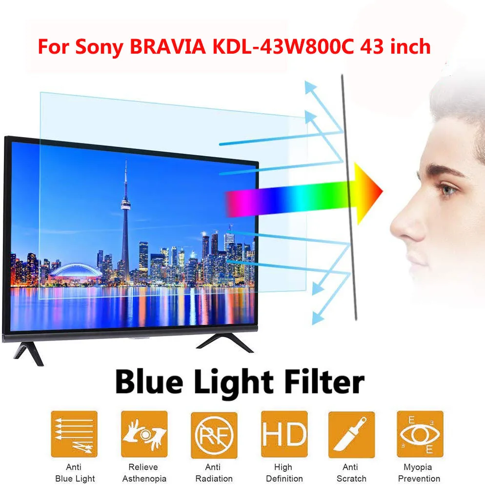 Per Sony Bravia Kdl-43W800C 43 Pollici Tv Screen Protector Antiriflesso Ultra-Clear Anti-Blue Light Filtri Privacy Antigraffio
