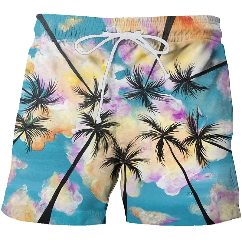 Parrot Palm Cocoanut Tree Beach Shorts Uomo Summer Short Pants 3D Flora Printed Board Trunks Costume Da Bagno Donna 2023 Homme Ice Shorts