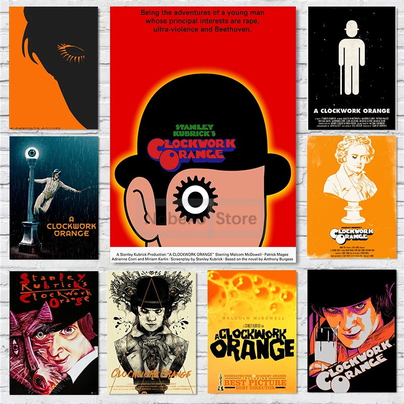 Classic Horror Crime Violence Banned Movies Clockwork Orange Poster And Prints Canvas Painting Wall Art Pictures Home Room Decor