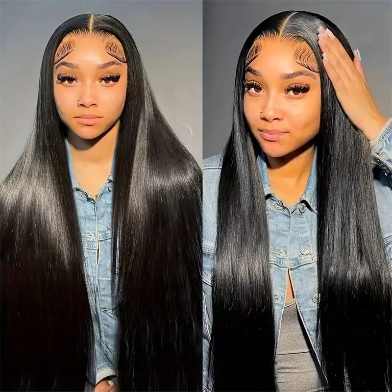 13X6 Hd Bone Straight Frontal Wig Glueless Brasiliano Remy Hair 13X4 Parrucche Diritte Anteriori In Pizzo Per Le Donne Pre Pizzicate