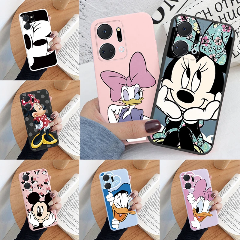 Custodia Anime Funda Per Honor X7A Honorx7A Cartoon Pink Mickey Minnie Donald Duck Cover Posteriore Morbida Funda Per Coppia Honor X 7A Coque