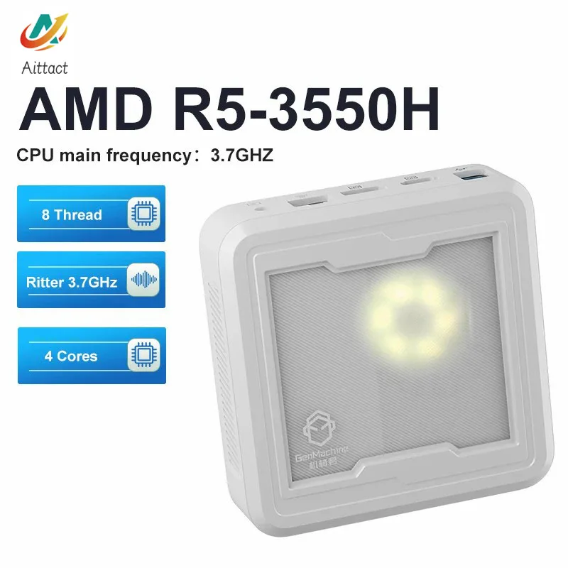 Aittact New Mini Pc Light Amd Ryzen 5 3550H Ryzen 7 3750H Windows 11 Ddr4 Ram M.2 2280 Ssd Desktop Amd Gaming Pc Computer