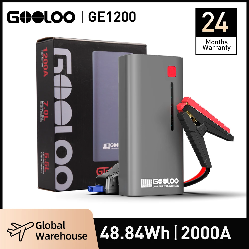 Gooloo 12V Automotive Car Dispositivo Di Avviamento 18000Mah Powerbank Batteria Esterna Booster 1200A Super Capacità Moto Jump Start