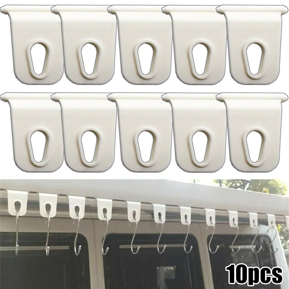 10 Pcs Ganci Per Tende Da Sole Da Campeggio Clip In Plastica Rack Strumento Ganci Per Tende Da Sole Adatti Per Camper Camper Caravan Accessori Per Aut