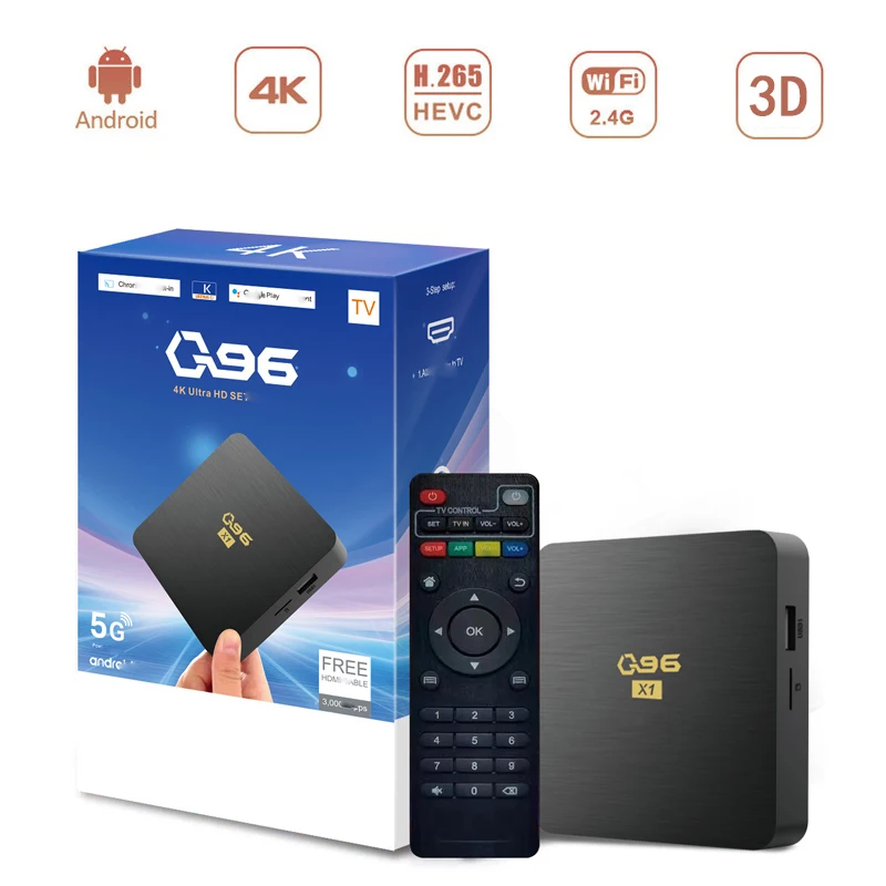 Q96 X1 Smart Tv Hd 4K 3D Android Tv Box Allwinner H3 Wifi 2G 64Gb Lettore Multimediale Tv Box Android