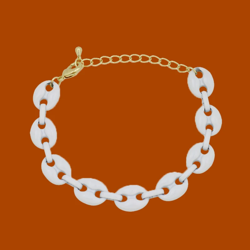 Braccialetto Multicolor Smaltato Chicco Di Caffè Ragazza Origine Gioielli Fatti A Mano Naso Di Maiale Corda Catena Bracciali Arcoiris Pulsera Grano De