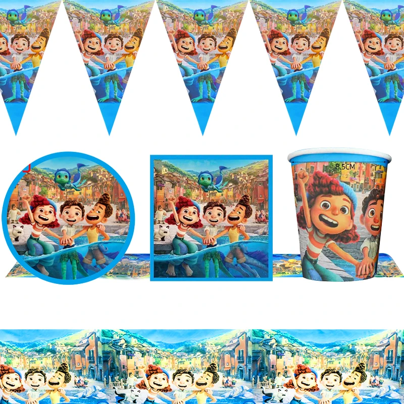 51 Pz/Lotto Luca Theme Banner Happy Birthday Party Flags Tovaglioli Piatti Tazze Banner Decorazione Tovaglia Forniture