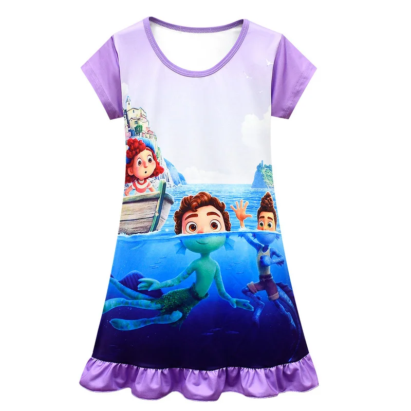 Principessa Toddler Girls Camicia Da Notte Bambini Summer Girls Pigiama Luca Dress Kids Sleeping Nightdress For Girls