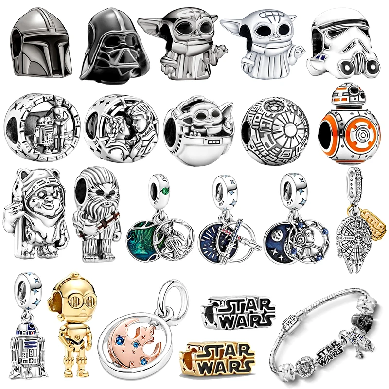 Vendita Calda Disney The Mandalorian Charm Star Wars Beads Fits Original Pandora Woman Bracciale Star Wars Plata De Ley Gioielli Fai Da Te