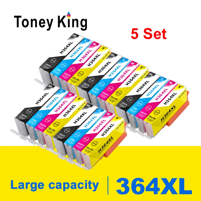 Toney King Per Cartuccia D'Inchiostro Hp 364 364Xl Funziona Per Hp 364Xl Photosmart Plus B209A B209C B210A B210C Premium C309A C309N C309G