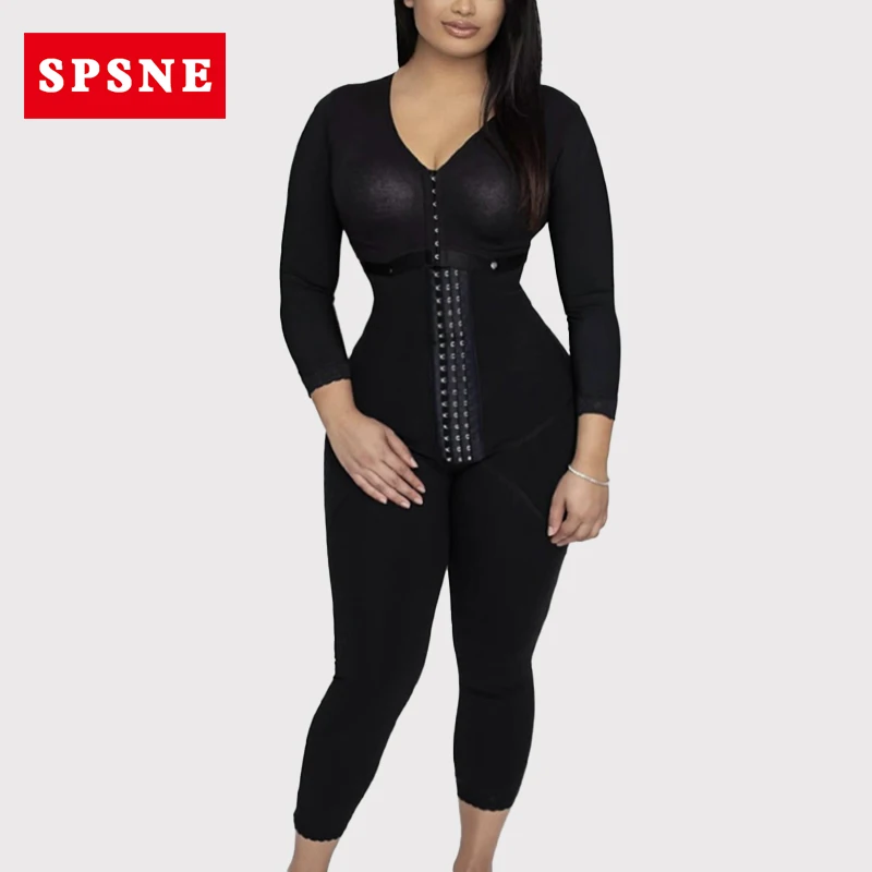 Body Da Donna Postpartumtummy Control Shapewear Manica Lunga Full Body Faja Con Reggiseno