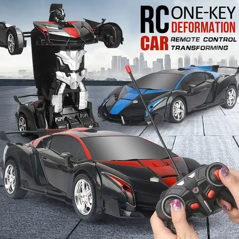 Auto Elettrica Rc 2 In 1 Robot Di Trasformazione Modello Di Veicolo Sportivo Robot Giocattoli Per Ragazzi Remote Cool Rc Deformation Cars Kid Toy Gift