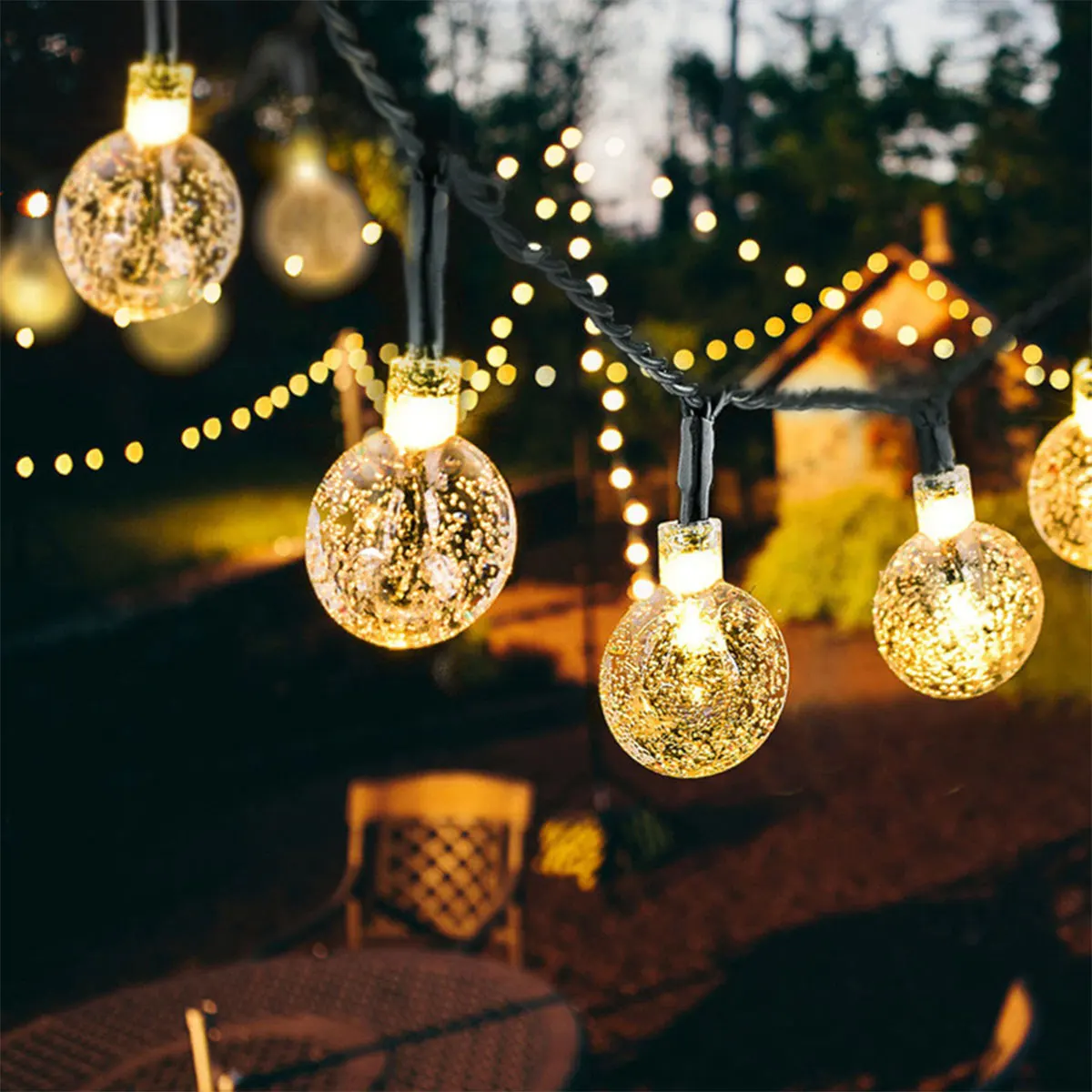 Luci A Stringa Solare 5M/7M/12M Globe String Lights Ip44 Lampada Da Fata A Stringa Impermeabile 20/50/100 Led Lampada Solare Per Giardino Esterno