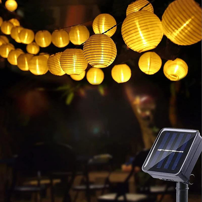Solar Led Light Outdoor Garland Lantern Lampada Solare Garden String Lights Street Garland Decorazione Natalizia Lanterna A Led