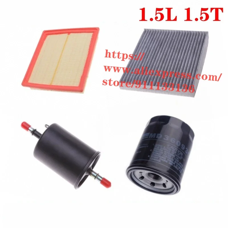 4Pcs/Set Filter Set For Zotye T300 1.5L/1.5T Air Filter&Oil Filter&Cabin Filter& Fuel Filter