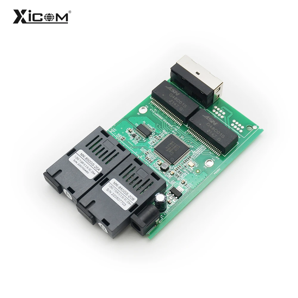 100/1000M Pcba Placa Metro Switch Fibra Gigabite 20Km Single Mode Media Converter 2 Fibra 2 Rj45/2 Fibra 4 Rj45 Simplex/Duplex