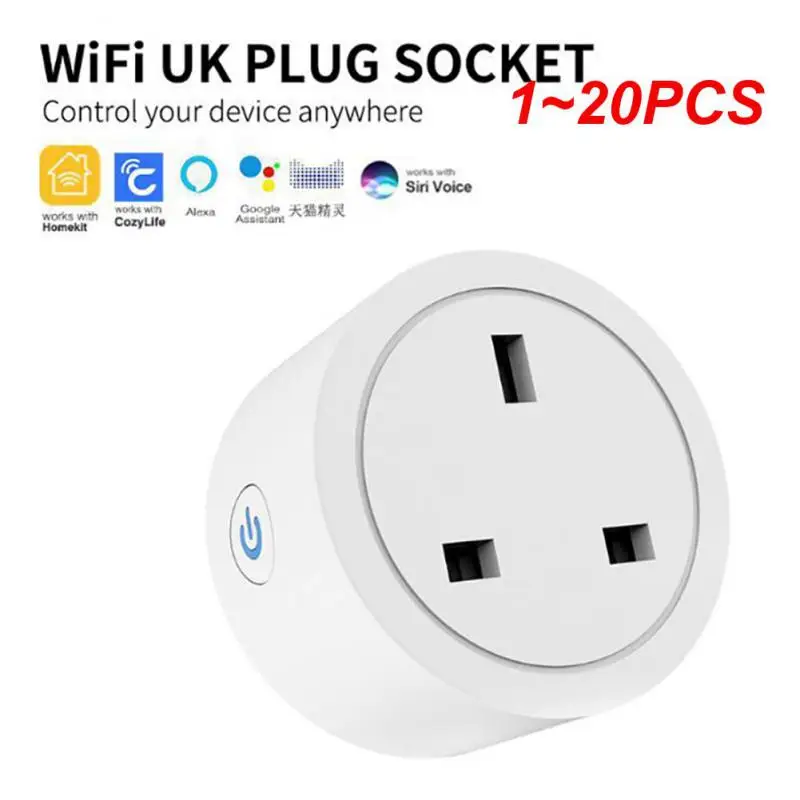 1 ~ 20Pcs Corui 10A Uk Smart Plug Wifi Wireless Remote Socket Smart Timer Plug Controllo Vocale Home Ignifugo Pc Smart Uk