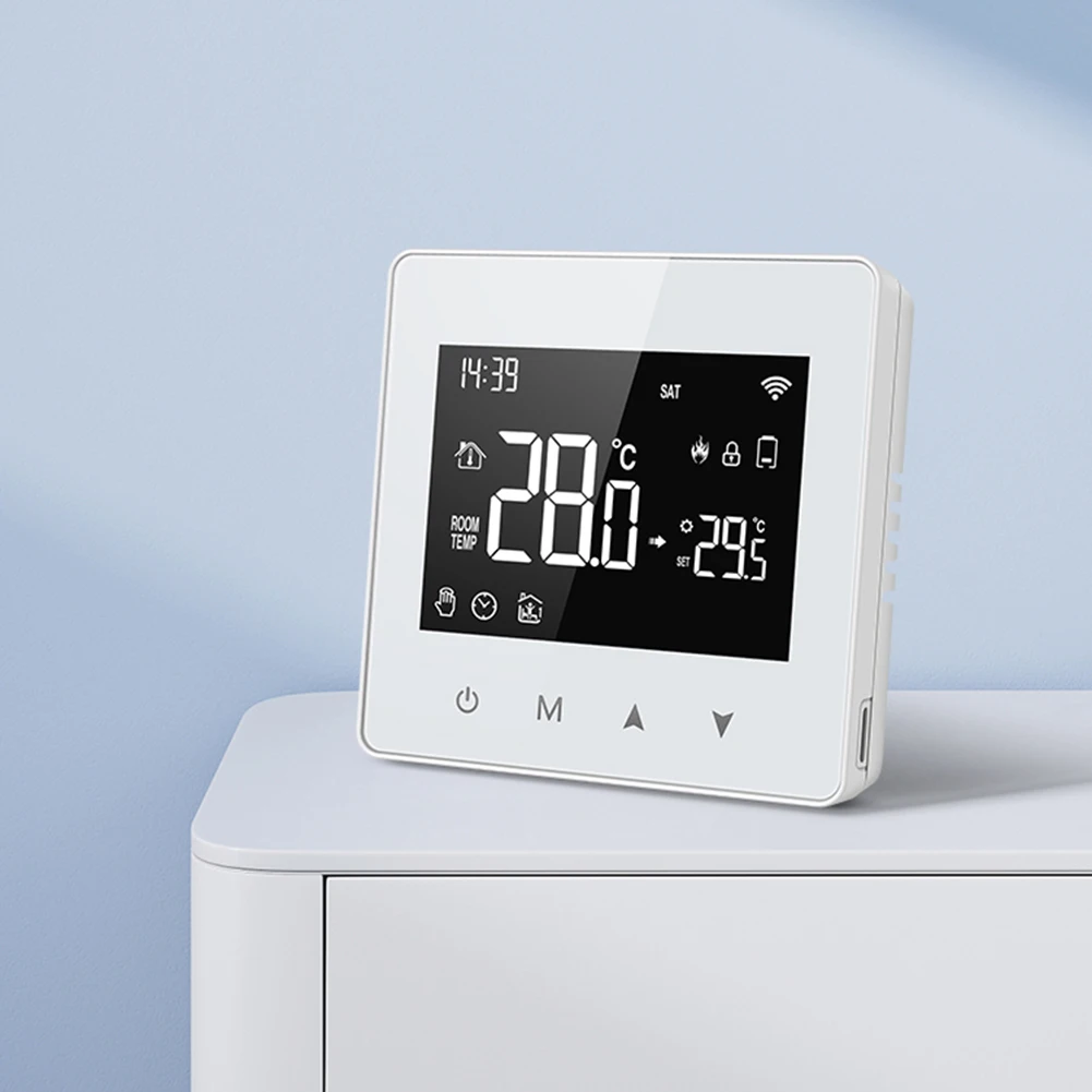 1 Pz Wifi Smart Termostato Per Tuya Abs Composito Ignifugo Intelligent Home Temperature Controller White Muslimah