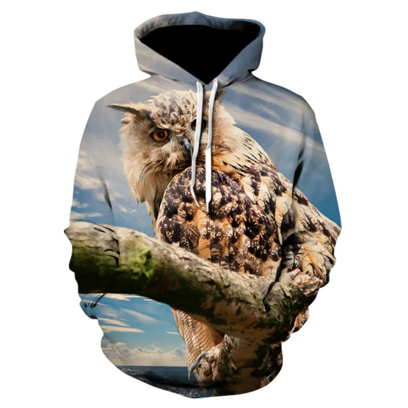 2023 New Owl Sportswear Popolare Uomo Donna 3D Felpa Wolf Hat Kids Street Sportswear 3D Felpa Con Cappuccio