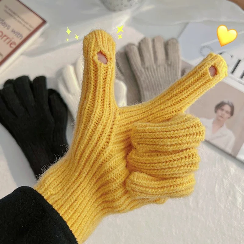 Guanti Lavorati A Maglia Caldi Invernali Unisex Guanti Invernali A Dita Intere Guanti Da Sci Touchscreen In Lana Spessa Da Donna Guanti Regalo Di Nata