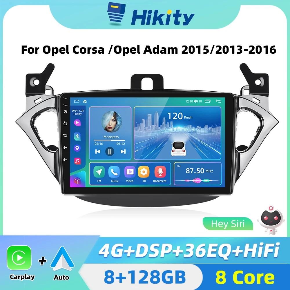 Hikity 2 Din Autoradio Android Per Opel Corsa 2015 Opel Adam 2013-2016 Auto Stereo Radio Carplay Auto Android Navigazione Gps