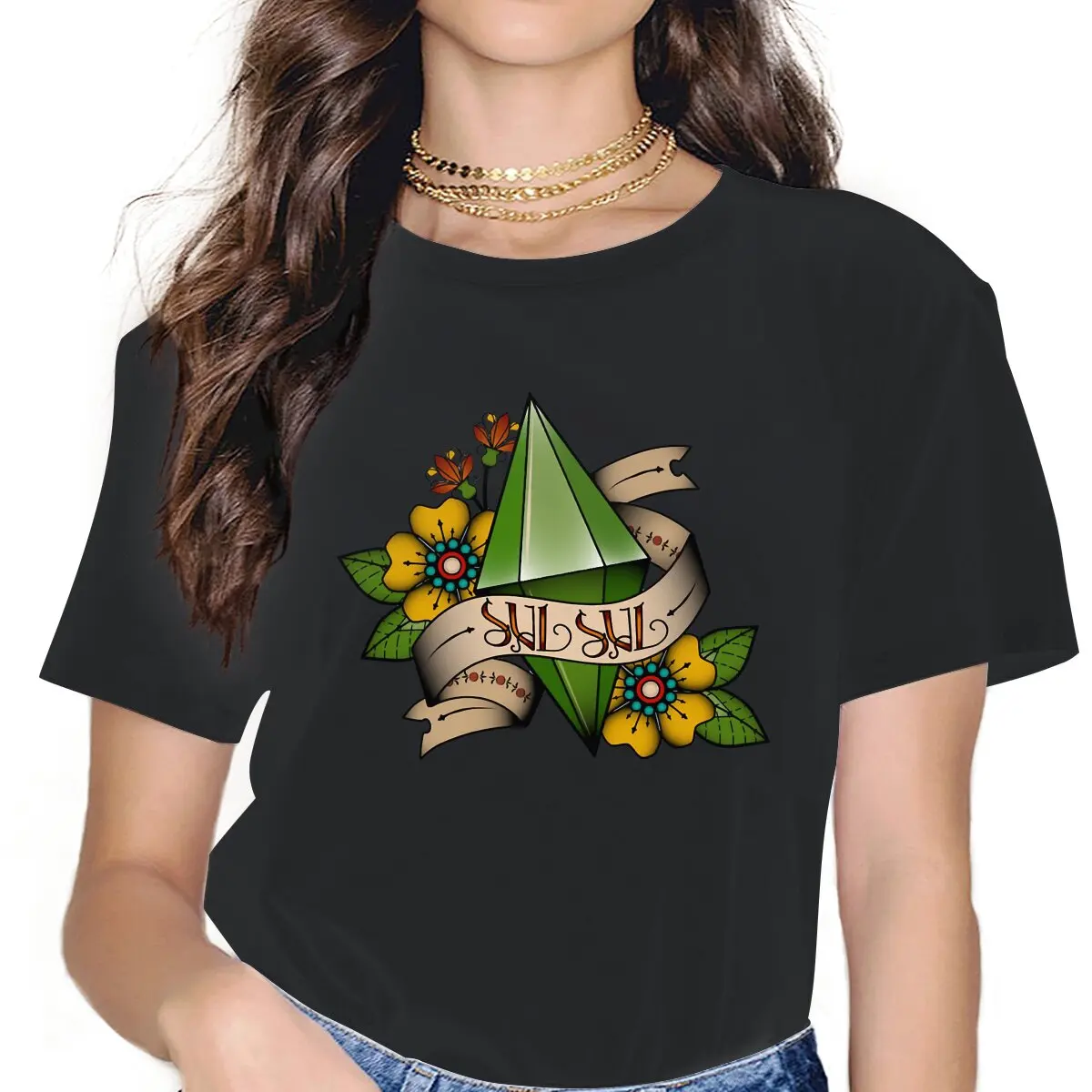 Simlish Cute Girls T-Shirt Da Donna The Sims 4 Business Simulation Game 5Xl Blusas Harajuku Casual Manica Corta Top Oversize