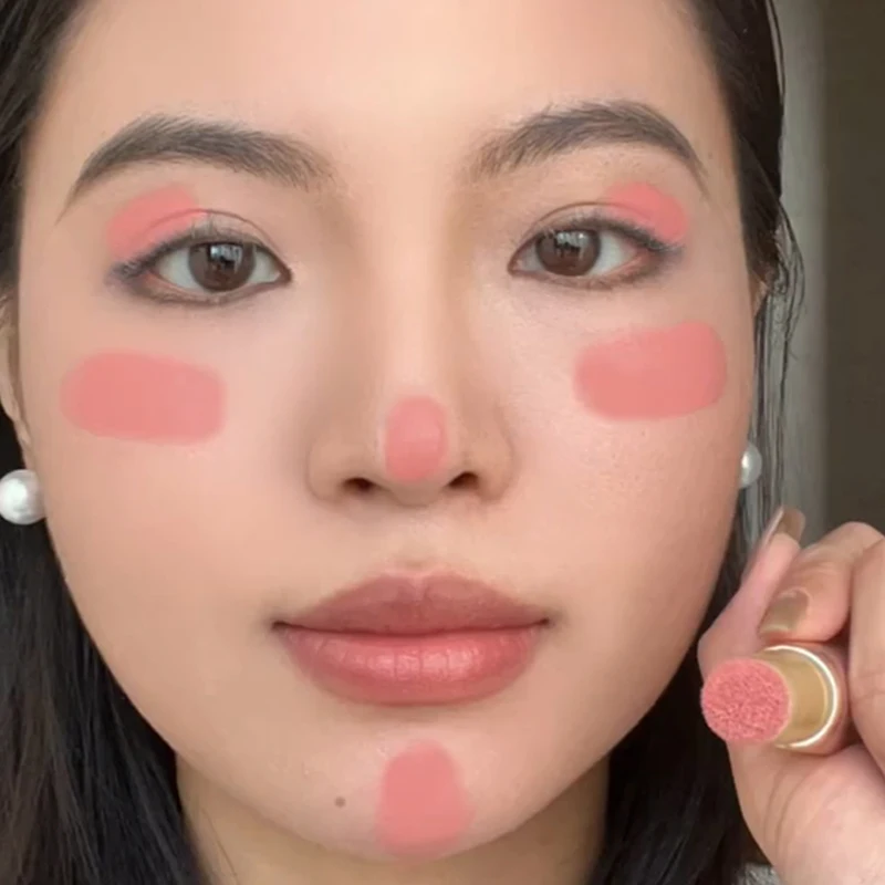Matte Creamy Blush Makeup Waterproof Lasting Cheek Tint Soft Smooth Sponge Tip Fard Liquido Pink Rouge Pigment Face Cosmeticss