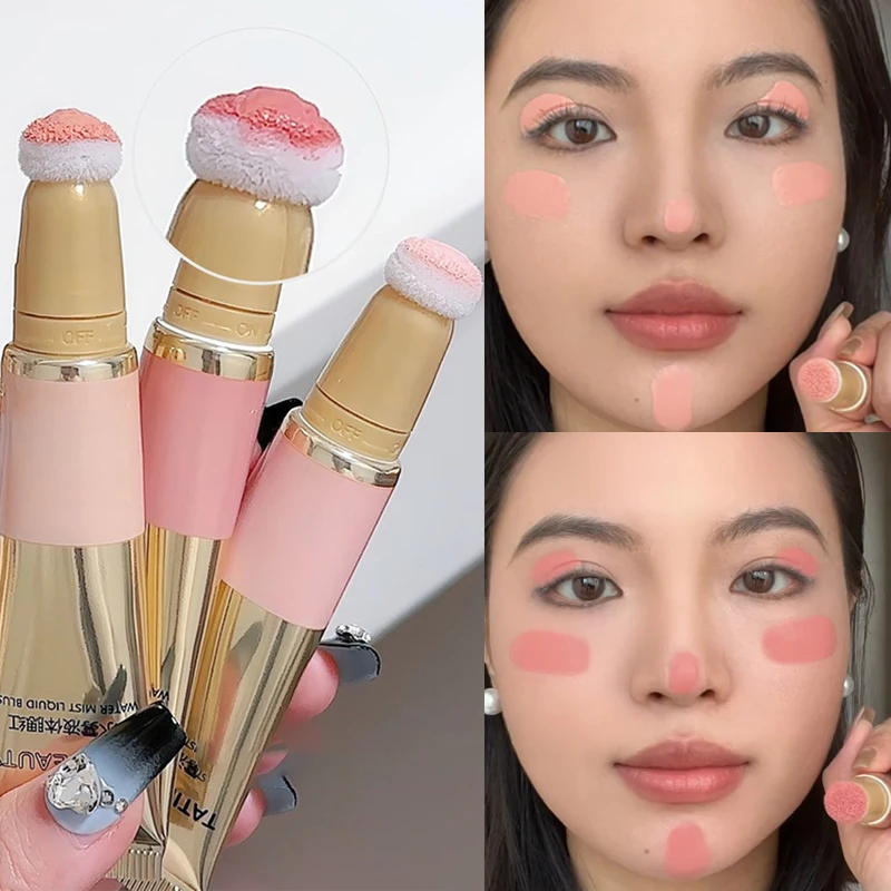 Pink Rouge Matte Liquid Blush Pigment Waterproof Sponge Tip Cheek Tint Soft Smooth Face Makeup Fard Lasting Creamy Cosmeticss