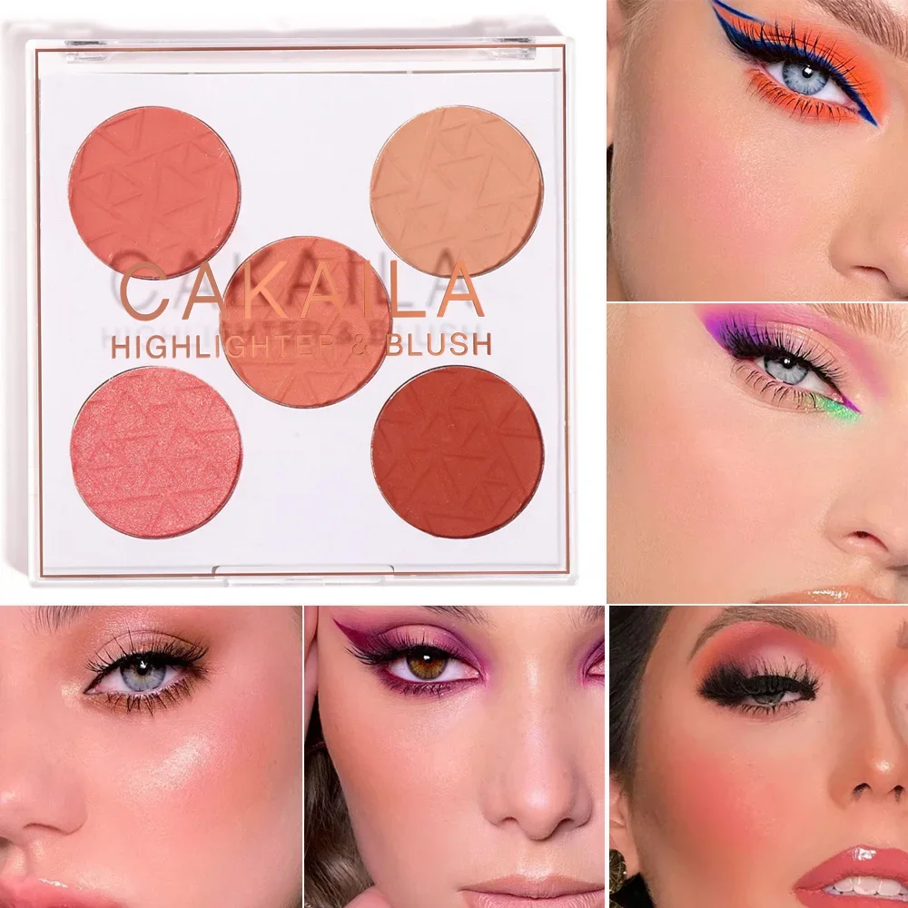 Cakala New 5 Color Glow Play Blush Matte Bouncy Blush Makeup Creamy Buildable Formula Cosmetic Radiant Finish Rouge Blush