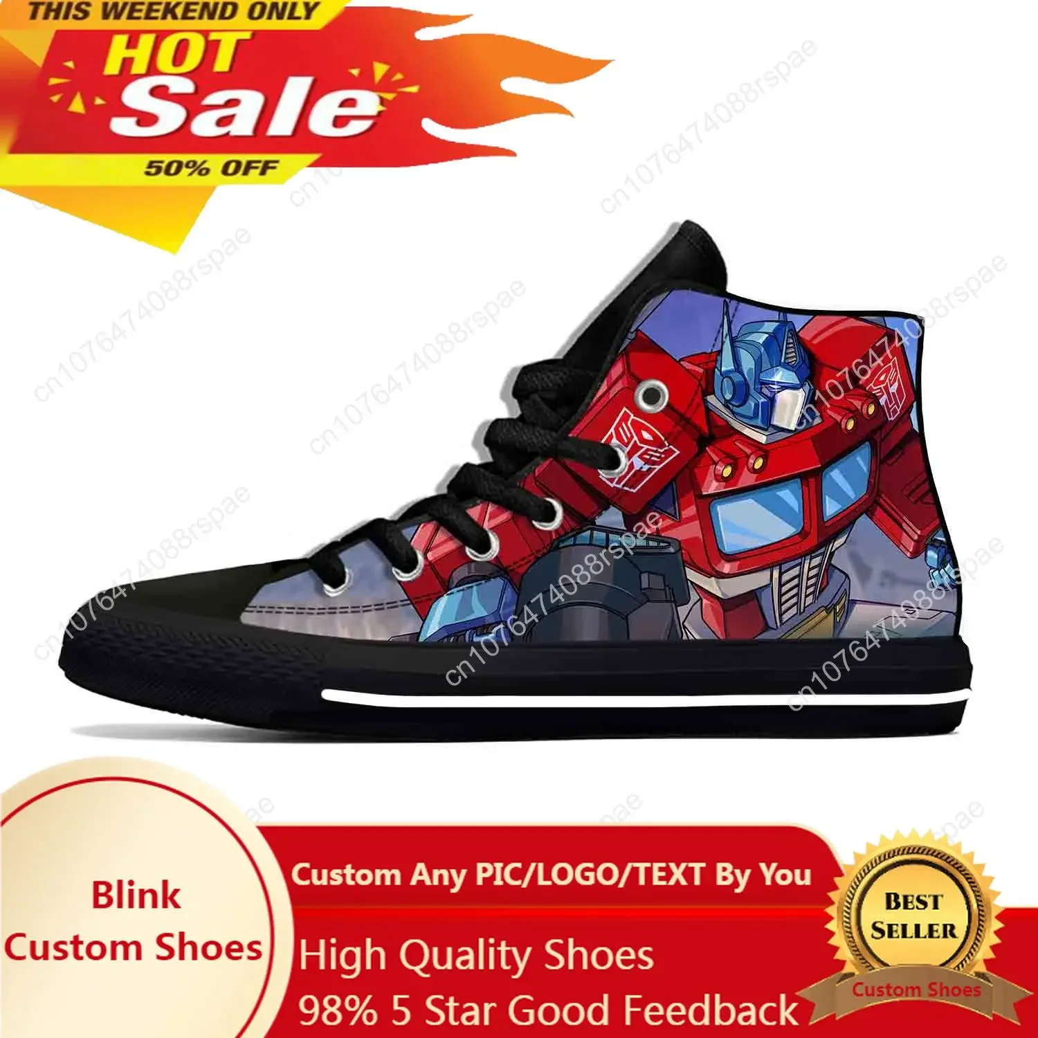 Hot Anime Cartoon Manga Transformer Optimus Prime Scarpe Casual Traspiranti Uomo Donna Sneakers Scarpe Da Tavola Leggere Alte