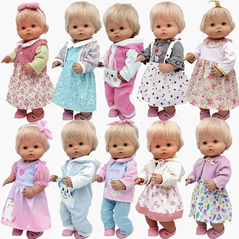 Per 40Cm Nenuco Vestiti Per Bambole 17 "Baby Doll Blue Flower Dress Toys Abbigliamento