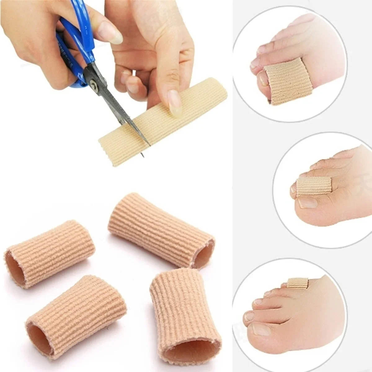 Tubo In Gel Di Tessuto Alluce Dita Separatore Calli Calli Copri Tappo Protettore Blister