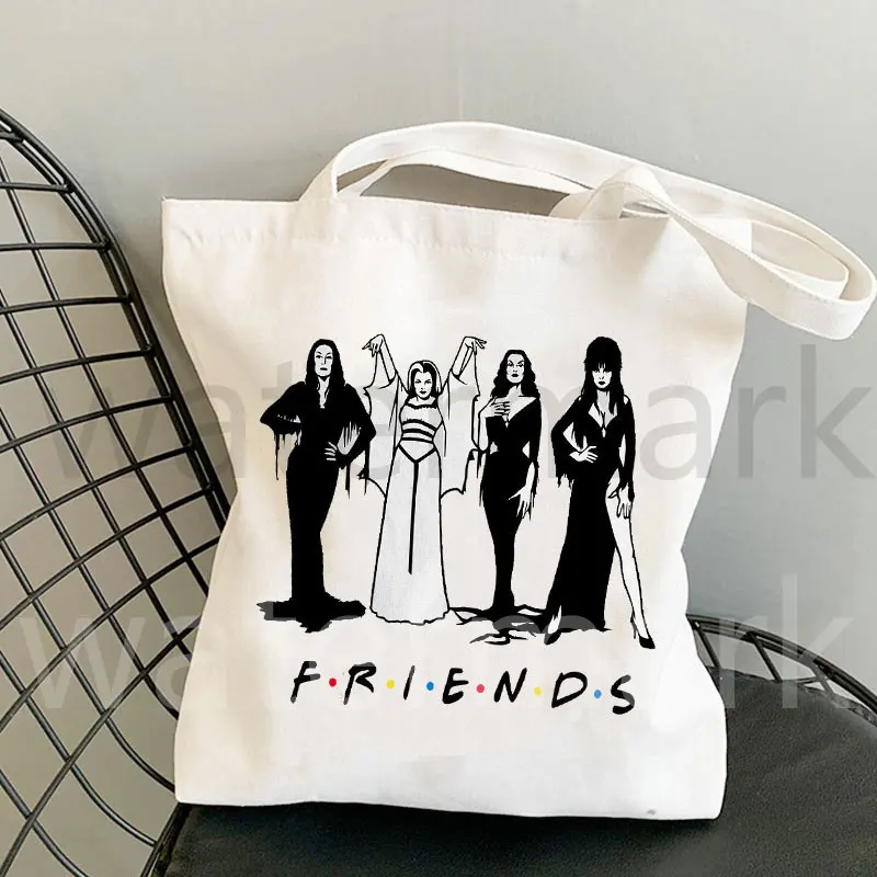 Queens Of Evil Morticia Addams Bag Tote Bag Eco Shopping Bag Canvas Tote Bag Casual Supermarket Bag Halloween Gift Bag Bolso
