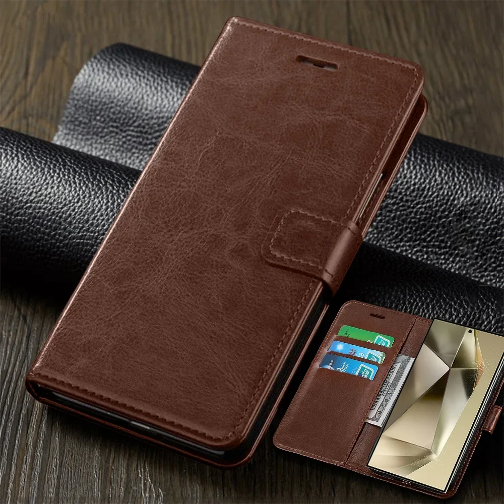 Sumsung S 24 Ultra Custodia Retro Flip Cover In Pelle Per Samsung Galaxy S24Ultra Plus S 24 Ultra S24Ultra Magnetic Book Stand Coque
