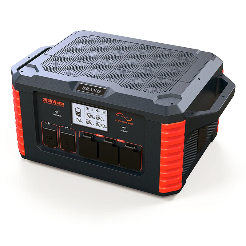 Power Station Lifepo4 Batteria 2000W Generatore A Onda Sinusoidale Pura Solaire Home Outdoor Camping Power Supply