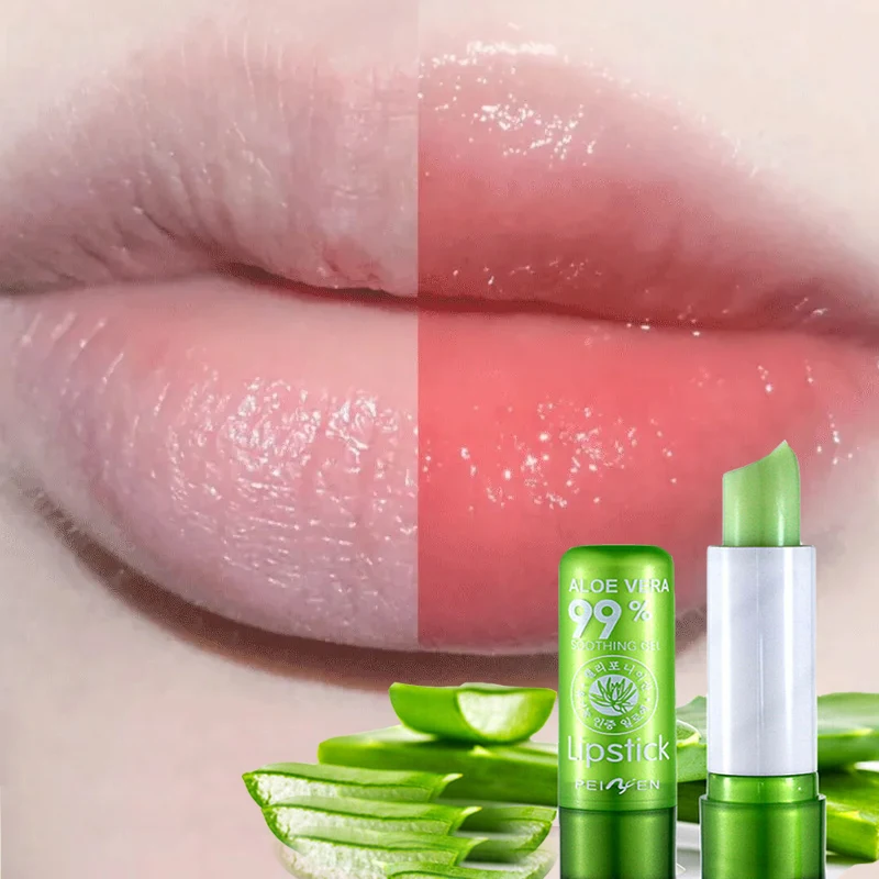 Idratante Naturale Aloe Vera Lip Blam Cambia Colore Rossetto Antirughe Duraturo Nutriente Anti-Cracking Rossetto Cura Delle Labbra