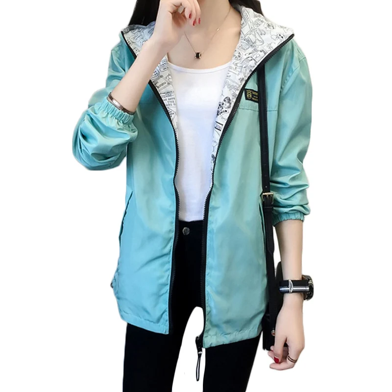 Autunno Nuova Giacca A Vento Delle Donne Di Allentato Coreano Due Lati Indossando Casual Trench E Impermeabili Cappotti Studente Donna Fashion Con Cap