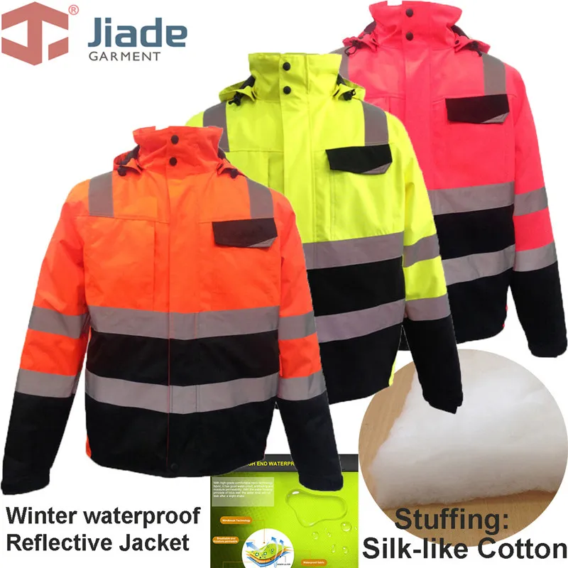 Giacca Invernale Da Lavoro Da Uomo Giacca Invernale Riflettente Ad Alta Visibilità En471/Ansi Giacca Invernale Impermeabile Antivento Spedizione Gratu