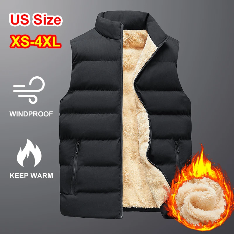 Gilet Invernali Da Uomo Capispalla Giacca Senza Maniche Foderata In Pile Gilet Trapuntato Casual Caldo Gilet Sherpa A Bolle Taglia Usa Xs-4Xl
