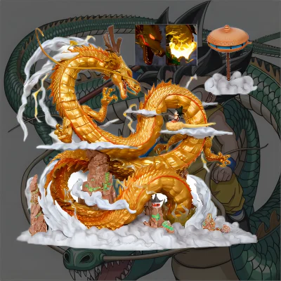 46Cm Dragon Ball Anime Figure Son Goku Shenron Luminoso Manga Action Figures Statua Collezione Bambola Giocattolo Per Bambini Giocattoli Regalo