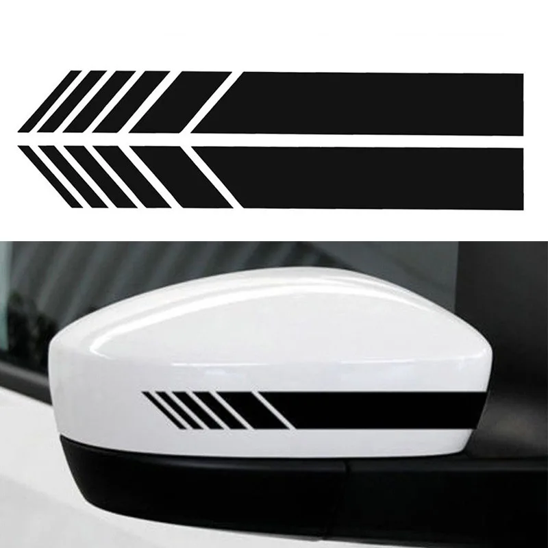 Car Sticker Racing Strips Side Rear View Mirror Decor Decal Per Mini Cooper S Jcw One R50 R53 R55 R56 R60 R61 F54 F55 F56 F60