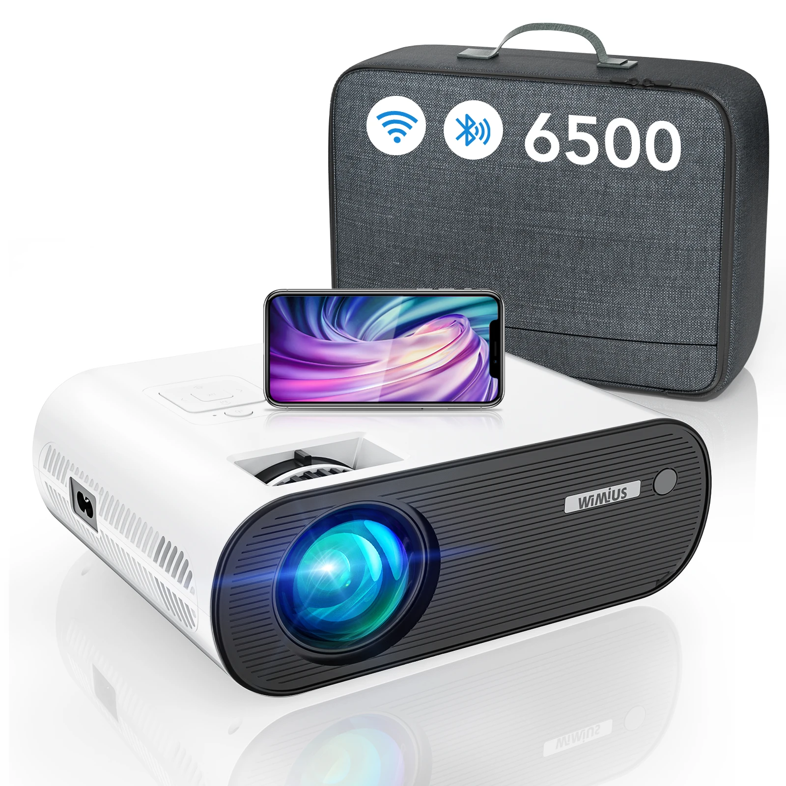 Proiettore Wifi Wimius Mini Proiettore Portatile Bluetooth5.0 Proiettore Video Full Hd Nativo 1080P 200 ''Grande Schermo Per La Casa