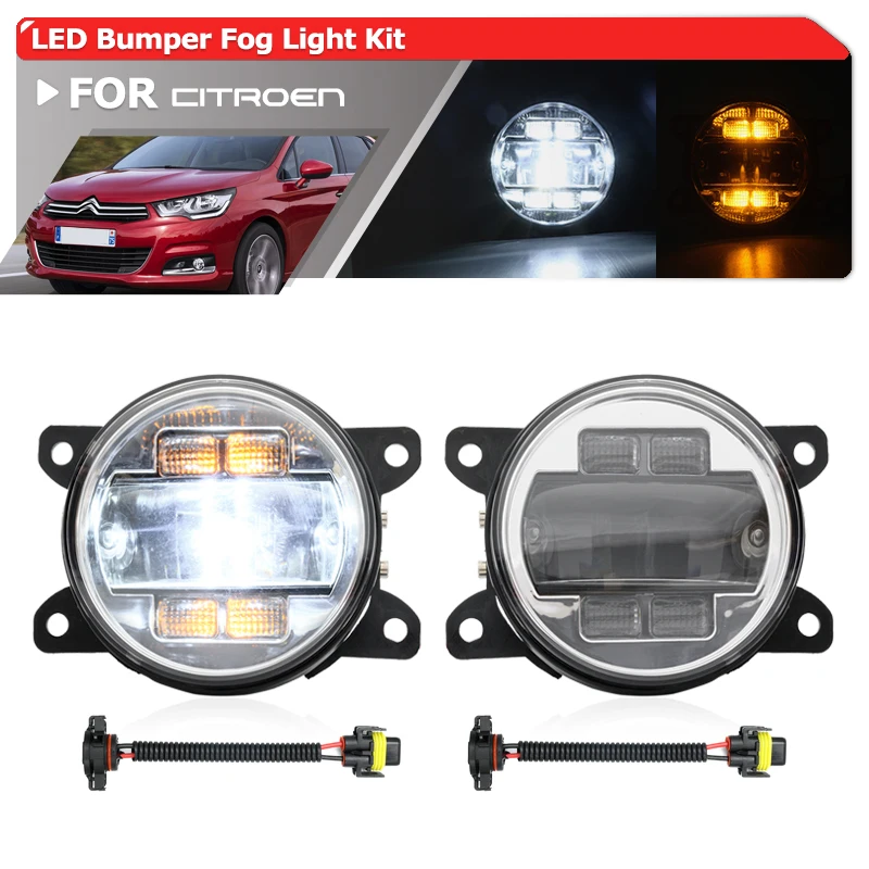 Per Citroen Ds3/4/5 C3/4/5/6 Xsara Picasso Phase 2 C-Crosser Elysee Berlingo Ii Jumpey Drl Running/Indicatori Di Direzione Led Fendinebbia Kit