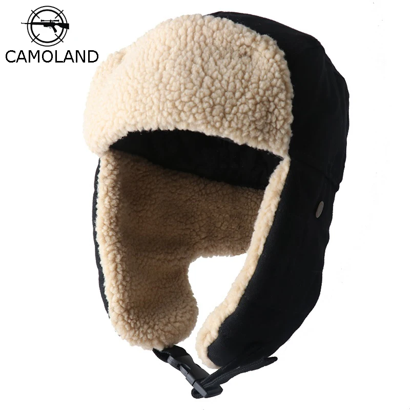 Camoland Delle Donne Bomber Cappello Pilota Trooper Cap Mens Faux Cashmere Cappello Russo Colbacco Earflap Berretti Invernali Da Neve Sci Cappelli