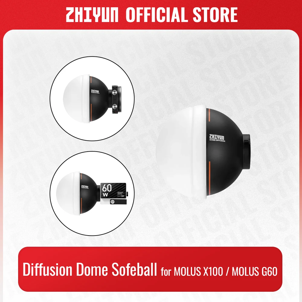 Zhiyun Official Diffusion Dome Sofeball Zy Mount Diffusore Ball Ex1H03 Accessori Per Zhiyun Molus G60 X100 Cob Video Light