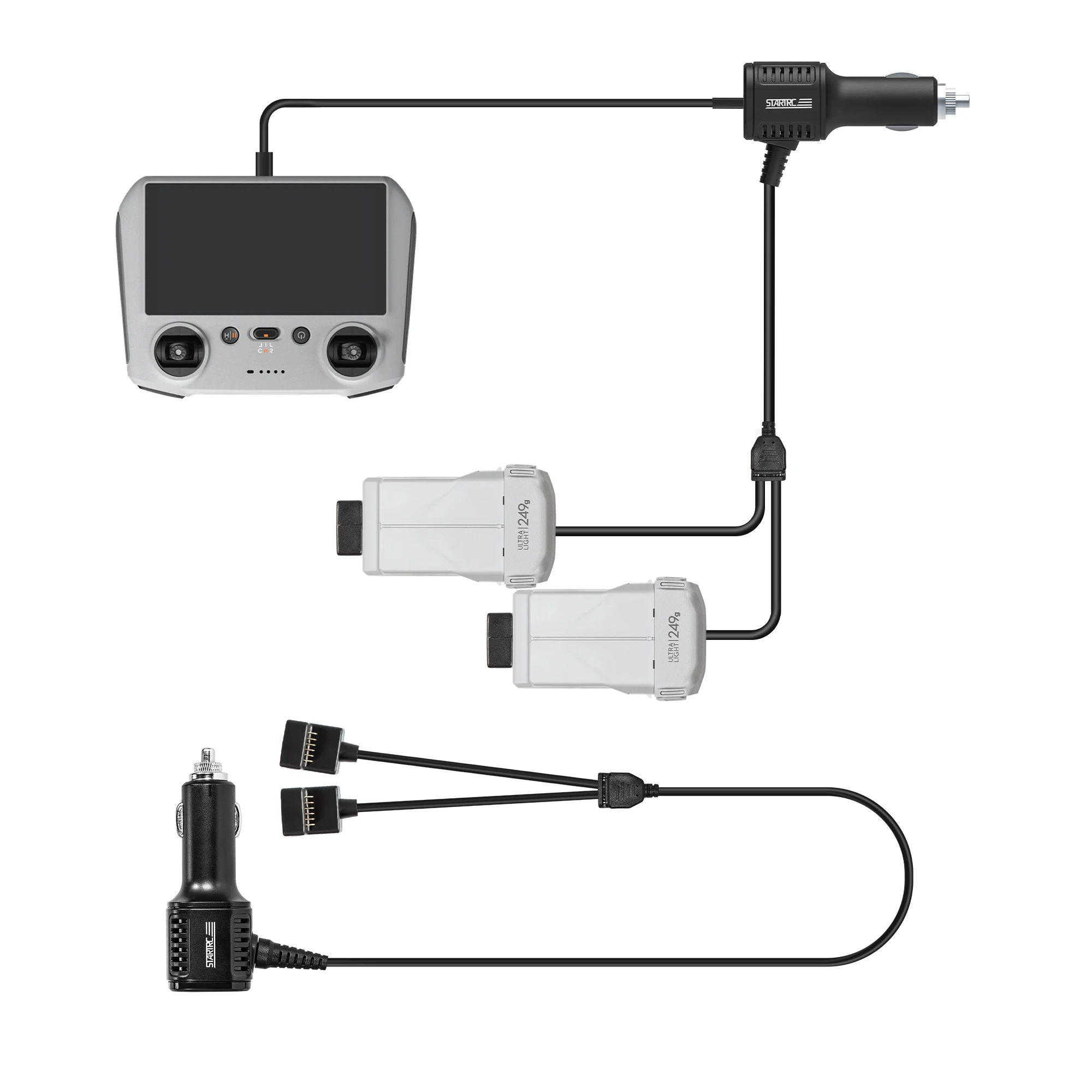 Caricabatteria Da Auto A Doppia Batteria Per Esterni Per Dji Mini 3 Pro Con Porta Usb Dji Mini 3 Telecomando Batteria Accessori Per La Ricarica Dell'A